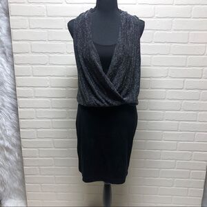 NWT Karen Kane Black Size Small Shimmer Draped Sheath Dress